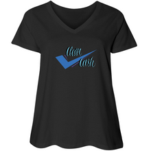 Load image into Gallery viewer, check clean cash Women's LAT Curvy Plus Size V-neck Tee