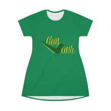 Load image into Gallery viewer, Legit Trappers check clean. cash All Over Print T-Shirt Dress