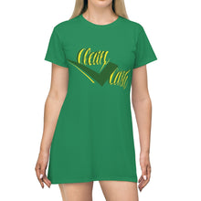 Load image into Gallery viewer, Legit Trappers check clean. cash All Over Print T-Shirt Dress