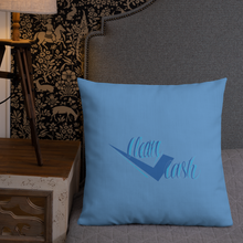 Load image into Gallery viewer, Legit Trappers check clean Cash sky blue Premium Pillow