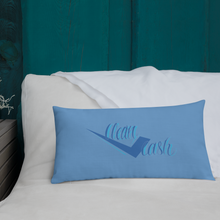 Load image into Gallery viewer, Legit Trappers check clean Cash sky blue Premium Pillow