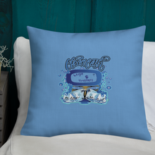 Load image into Gallery viewer, Legit Trappers check clean Cash sky blue Premium Pillow