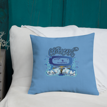 Load image into Gallery viewer, Legit Trappers check clean Cash sky blue Premium Pillow