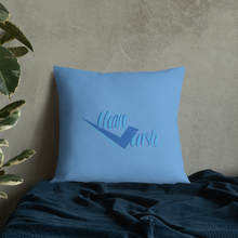 Load image into Gallery viewer, Legit Trappers check clean Cash sky blue Premium Pillow