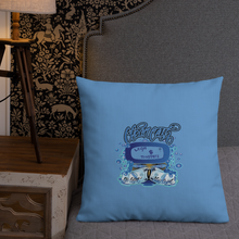 Load image into Gallery viewer, Legit Trappers check clean Cash sky blue Premium Pillow