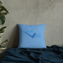 Load image into Gallery viewer, Legit Trappers check clean Cash sky blue Premium Pillow