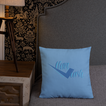 Load image into Gallery viewer, Legit Trappers check clean Cash sky blue Premium Pillow