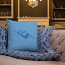 Load image into Gallery viewer, Legit Trappers check clean Cash sky blue Premium Pillow