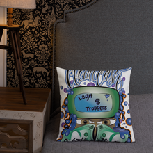 Load image into Gallery viewer, Legit Trappers Check Clean Cash Go Legit Stay Legit Premium Pillow