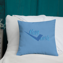 Load image into Gallery viewer, Legit Trappers check clean Cash sky blue Premium Pillow