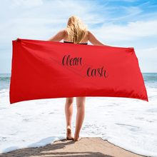 Load image into Gallery viewer, Check Clean Cash soft to the skin red &amp; black towel